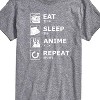 Men's - Instant Message - Eat Sleep Anime Repeat Short Sleeve Graphic T-Shirt - 2 of 4
