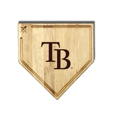 MLB 17-Inch Wooden Home Plate Cutting Board w/Trough, Tampa Bay Rays