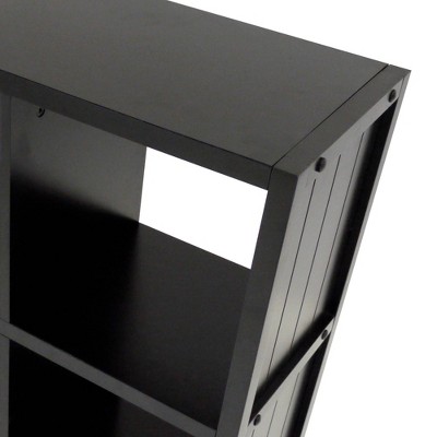 Transitional Black Composite Wood 9-Cube Organizer