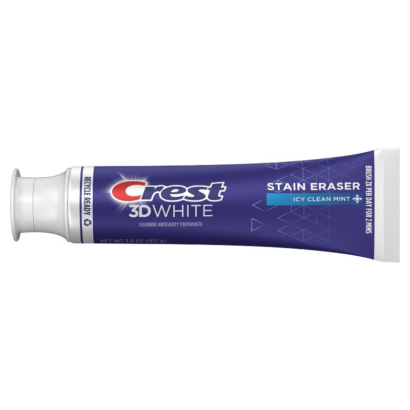 Crest 3D White Stain Eraser Toothpaste Icy Clean Mint - 3.8oz/2pk, 3 of 10