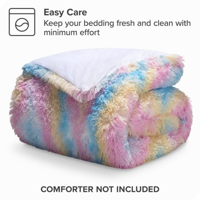 Multi Tie-Dye Twin/Twin XL Shaggy Faux Fur Duvet Cover