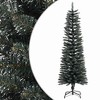 vidaXL Christmas Tree Green and white PVC and steel Slim - 2 of 4