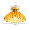 Rennnsan Sydney 11.8 in. 1-Light Modern Gold Dome Semi-Flush Mount Light with Textured Amber Glass - 3 of 4