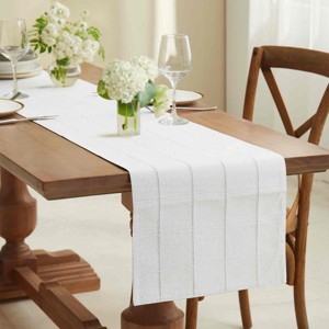 Izod Chadwick White Silver Lurex 72" Runner - 1 of 3