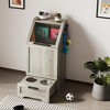 Large Dog Food Storage Cabinet with Flip Top – Pet Feeding Station & Organizer with Lid - 2 of 4
