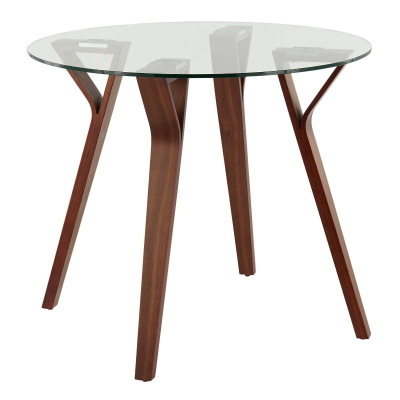 35.5&#34; Folia Mid-Century Modern Modern Round Dining Tables Walnut/Clear - LumiSource, 1 of 13