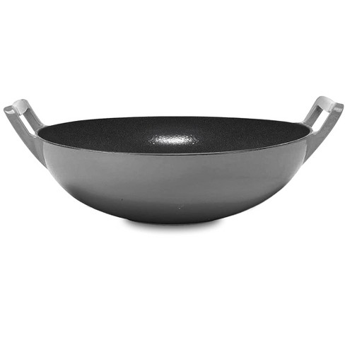 Bruntmor 14" Nonstick Enamel Cast Iron Skillet Pan With Large Loop Handles - Gray - image 1 of 4