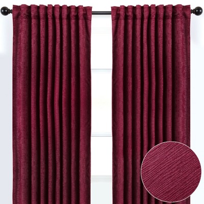 Maroon Polyester Blackout Window Curtain Panels, 52 x 108 Inches