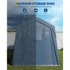 Outdoor Storage Shed 10x10 FT Carport with Roll-Up Zipper Door & Window, Waterproof & UV Resistant Portable Garage for Motorcycle, Bike, and Tools - 4 of 4