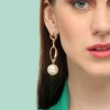 SOHI Women's White Snowball Chain Drop Earrings - 3 of 3