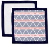Bacati - Emma Aztec Print Coral/Navy Triangles Muslin 2 pc Security Blankets - 3 of 4