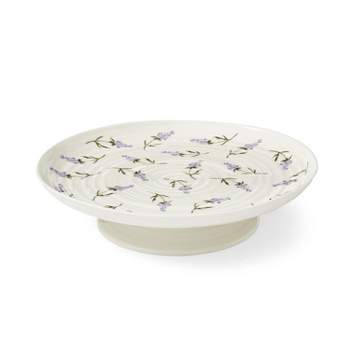 Portmeirion Sophie Conran Lavandula 12-Inch Porcelain Footed Cake Plate, Round Dessert Stand, Cupcake Stand for Birthday Parties, Weddings