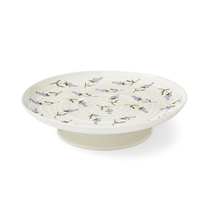 Portmeirion Sophie Conran Lavandula 12-Inch Porcelain Footed Cake Plate, Round Dessert Stand, Cupcake Stand for Birthday Parties, Weddings, 1 of 8