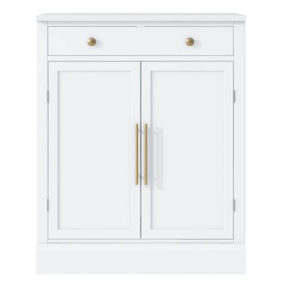 TIRAMISUBEST White Modern Kitchen Pantry Cabinet with Storage, Freestanding Buffet for Dining Room or Entryway