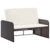vidaXL 2 Piece Patio Lounge Set with Cushions Poly Rattan Brown - 3 of 4