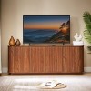 64" Modern Wave Pattern Sideboard Buffet Cabinet,Wooden Storage TV Stand for Living Room Entryway Kitchen-Baofuwish - 2 of 4