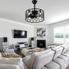 Bella Depot 19" Black Caged Ceiling Fan with Light and Remote 6-speed Reversible Fan for Bedroom Living Room - 2 of 4