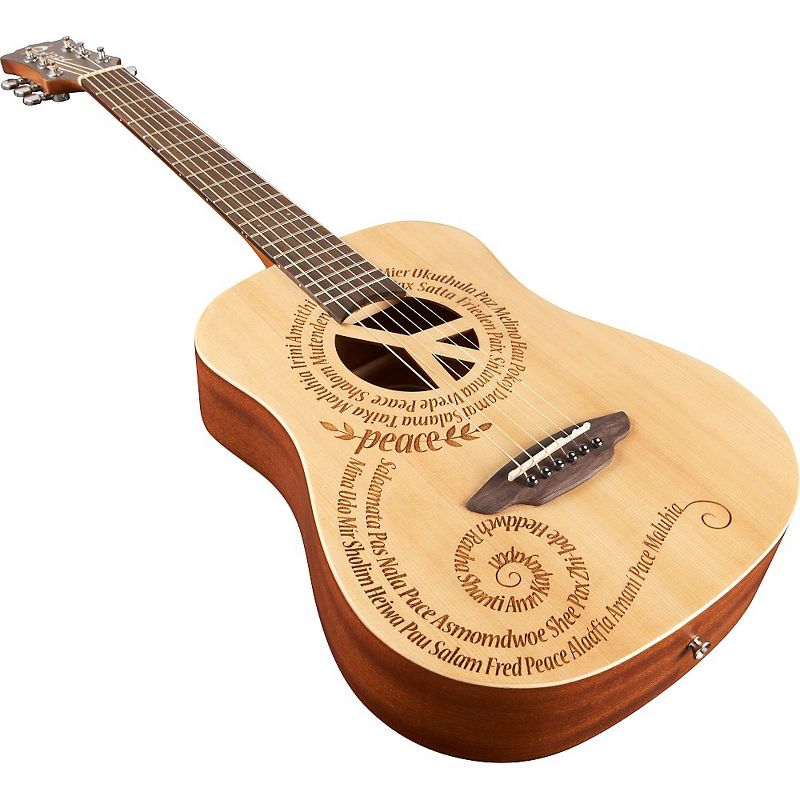 Luna Safari 3/4 Size Travel Guitar with Peace Design Mahogany with Satin Finish, 4 of 7