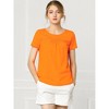 INSPIRE CHIC Women's Round Neck Short Sleeve Lace Inset T-shirt - 2 of 4