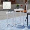 SEI Furniture Vicanno Terrazzo Outdoor Nesting Tables in White - 3 of 3