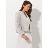 Allegra K Women's Winter Warm Cropped Collarless Faux Fur Fluffy Jacket - 3 of 4