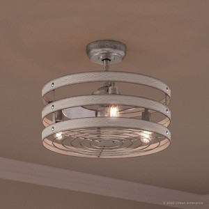 Urban Ambiance Luxury Modern Farmhouse Indoor Ceiling Fan,  18.1"H x 23.5"W,  Galvanized Steel, UHP9030 - 1 of 4