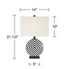 360 Lighting Fraser 21 1/2" Black and White Ceramic Disc Table Lamp Set of 2 - 4 of 4