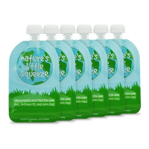 WeeSprout Double Zipper Reusable Food Pouches for Babies & Toddlers, 6-Pack - 1 of 4