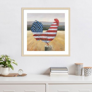 Amanti Art 25"x25" American Rooster by Wellington Studio Wood Framed Wall Art Print - 1 of 4