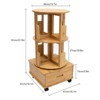 YIYIBYUS Multi Storage Table Side Table with Rolling Wheels Removable Swivel Bookcase-Log Color - 3 of 4