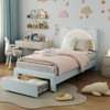 Bed Frame with Velvet Upholstered Platform, Adjustable Headboard & Wooden Slats Support, Storage Drawer Design - 3 of 4