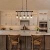 LNC Maison Farmhouse Linear Kitchen Island Pendant  Lights, Black and Antique Brown with Clear Glass Mason Jar,25.5in/27.5in - 2 of 4