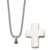 Chisel Stainless Steel Brushed and Polished Reversible Cross Ash Holder on a 24" Box Chain Necklace - 3 of 3