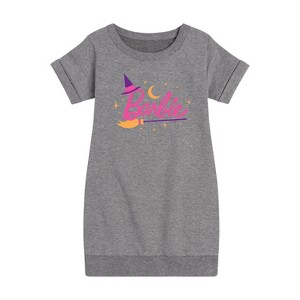 Girls' - Barbie - Barbie Witch Logo Graphic Short Sleeve Fleece Dress - 1 of 4