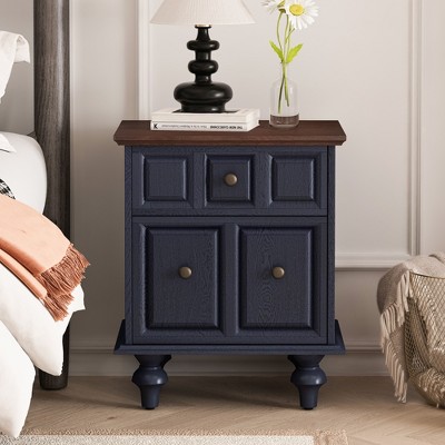 Hrinhom 20.5" W Vintage Nightstand with 2 Drawers and Roman Column Legs
