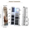 Fredees 360° Swivel Jewelry Armoire with Wavy Full-Length Mirror, Lockable Jewelry Organizer, Rotatable Standing Mirror with Storage - 2 of 4