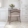 18" Windsor Metal Vanity Bench with Padded Back, Polyester Seat - Hillsdale Furniture - 2 of 4