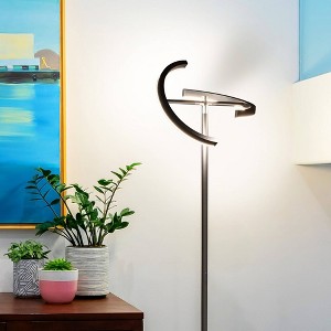 Brightech Halo Split Modern Dimmable (Includes LED Light Bulb) Standing Floor Lamp Matte Black - 1 of 4