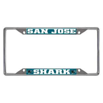 NHL San Jose Sharks Chrome Metal License Plate Frame - Durable, Vibrant Team Colors, Secure Fit