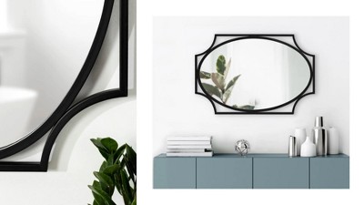 Gold Scalloped Oval Iron Vanity Wall Mirror 20x30