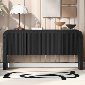 63" Wooden Console Table, Accent Sideboard Buffet Cabinet With Adjustable Shelves,Narrow Sofa Foyer Table for Living Room Hallway Entryway - 1 of 4