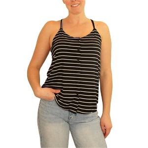 P.J. Salvage Womens Striped Pajama Sleep Cami Tank Top - 1 of 4