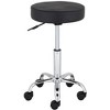 Studio 55D Kelly Chrome Swivel Bar Stool Silver 24 1/2" High Adjustable Modern Rolling Black Round Faux Leather Cushion for Kitchen Counter Island - 3 of 4