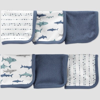Baby Boys' Shark Washcloth Set - Just One You® made by carter's White/Blue