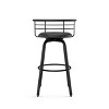 Amisco Turbo Upholstered Counter Height Barstool Black: Faux Leather, Steel Frame, 26" Seat - 4 of 4