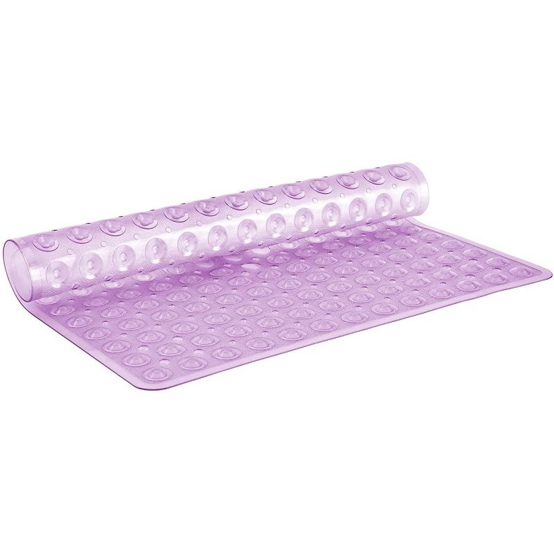 Tranquil Beauty 21" x 21" Clear Gray Square Non-Slip Shower and Bath Mats with Suction Cups Ideal for Kids & Elderly, 1 of 5