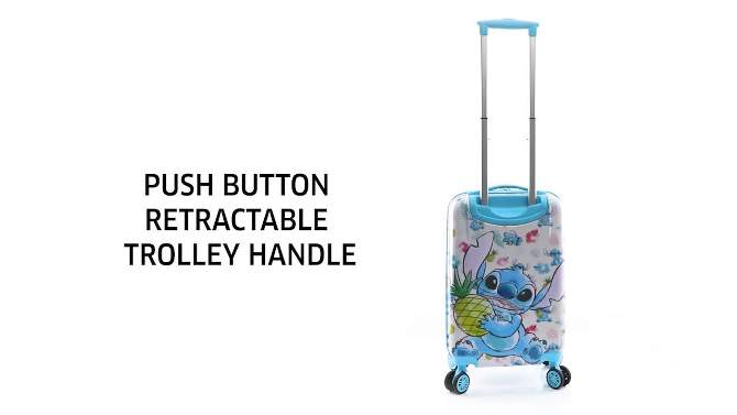 Lilo & Stitch Stitch With Pineapple 20” White Carry-On Luggage-OSFA, 2 of 8, play video