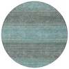 Teal Blue And Brown Geometric Washable Indoor Outdoor Area Rug - 4 of 4