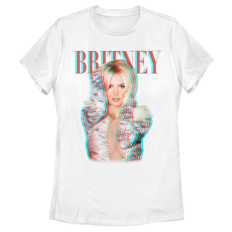 Women's Britney Spears Pop Star Glitch T-Shirt, 1 of 5