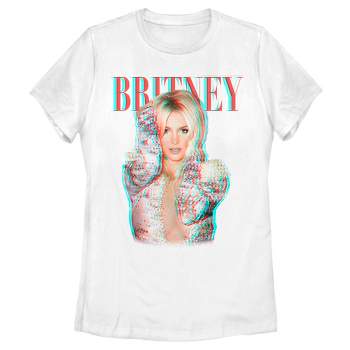 Women's Britney Spears Pop Star Glitch T-Shirt